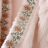 Embroidered Warm Fleece Shawl Wrap