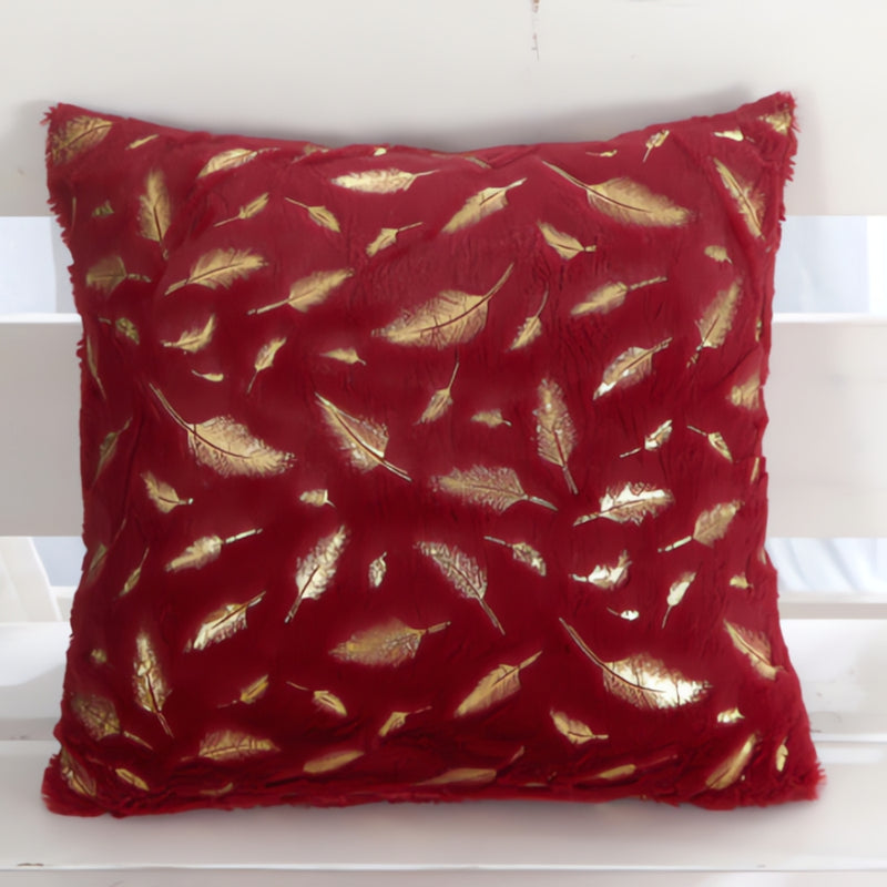 Golden Leaf Velvet Cushion Covers