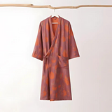 V-Neck Floral Jacquard Bathrobe