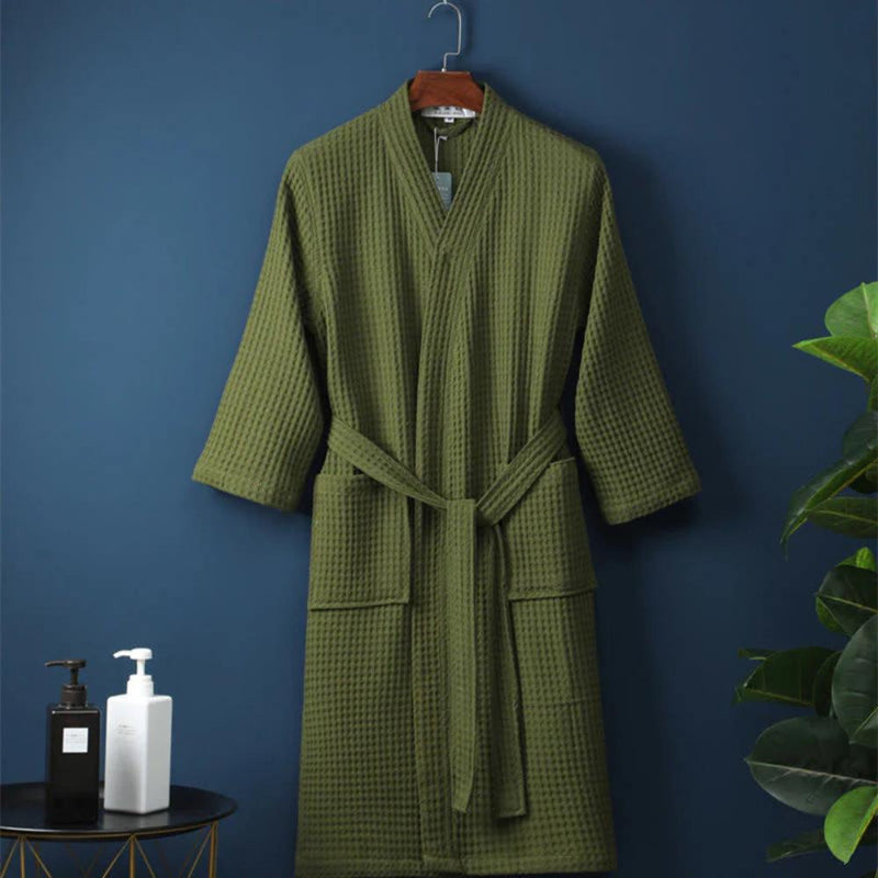 Waffle V-neck Bathrobe