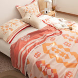 Chevron Design Four-Layer Cotton Blanket