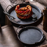 Retro Round Metal Dinner Serving Trays