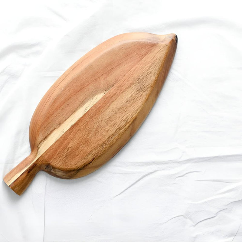 Leaf-Shaped Wooden Serving Plate