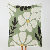 Scandinavian Bold Floral Print Blanket