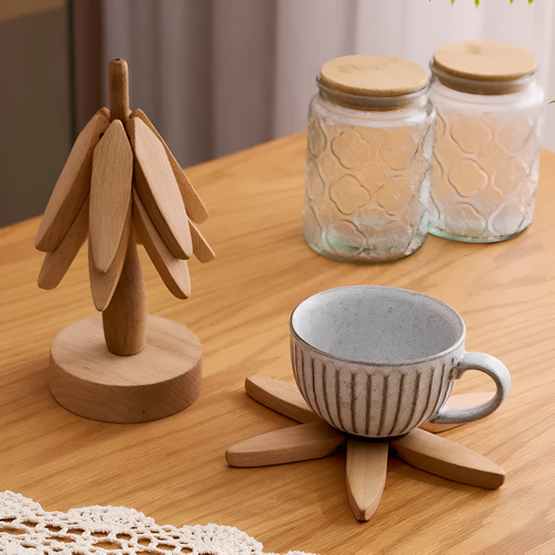 Foldable Wooden Trivets | 3 Pcs Set