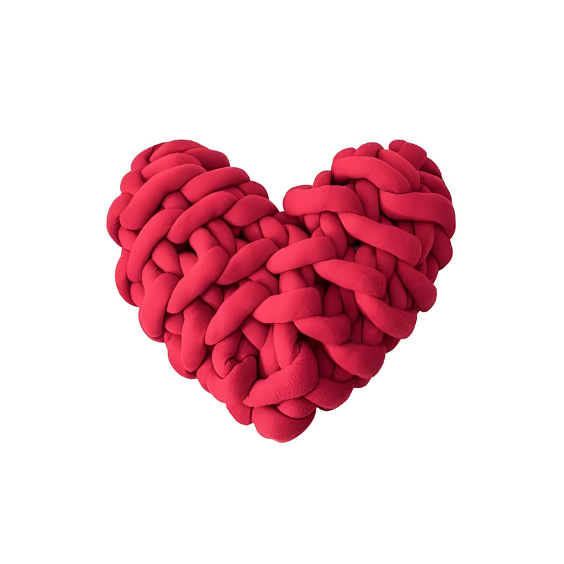 Plush Knotted Heart Shape Cushions