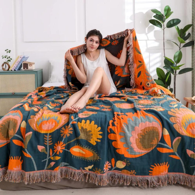 Wildflower Bloom Cotton Throw