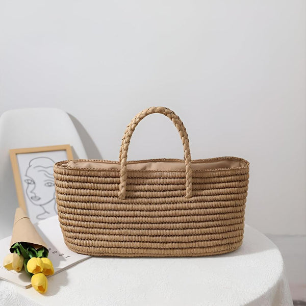 Woven Straw Tote Bag