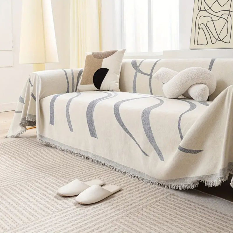 Wave Lines Chenille Sofa Covers