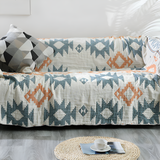 Reversible Geometric Blanket Sofa Cover