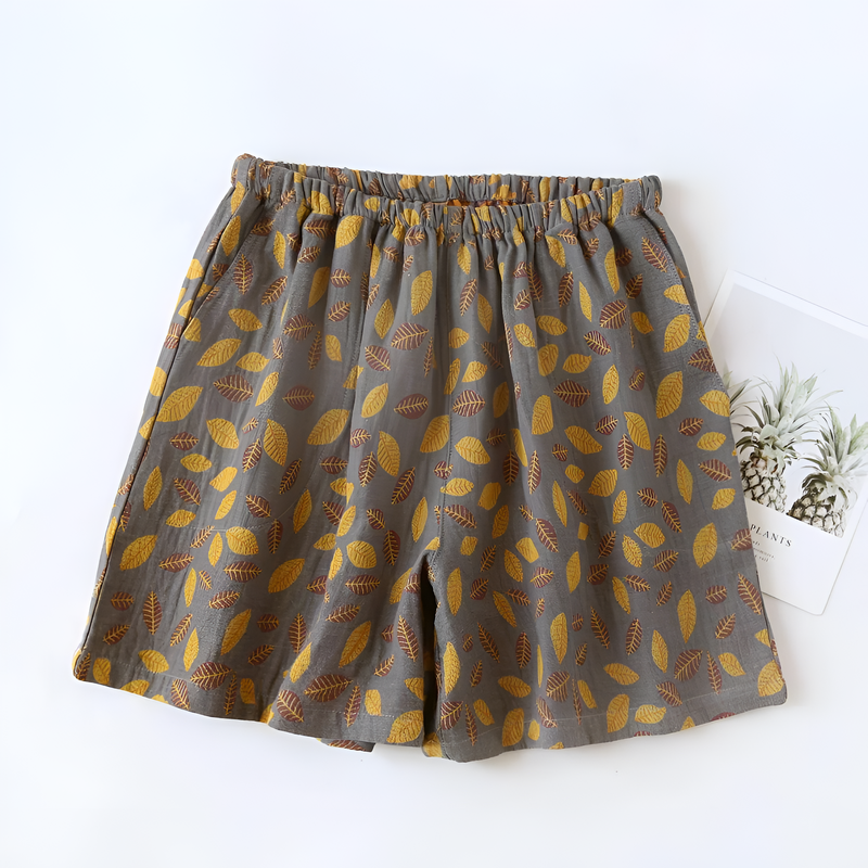 Rustic Leaves Pajama Shorts