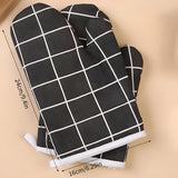 Heatproof Grid Pattern Kitchen Mitts