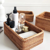 Artisan Rectangular Rattan Storage Basket