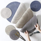 6 Set Round Linen Placemats or Coasters