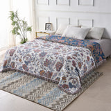 Rustic Artistic Flora Blanket | 100% Cotton Floral Blanket