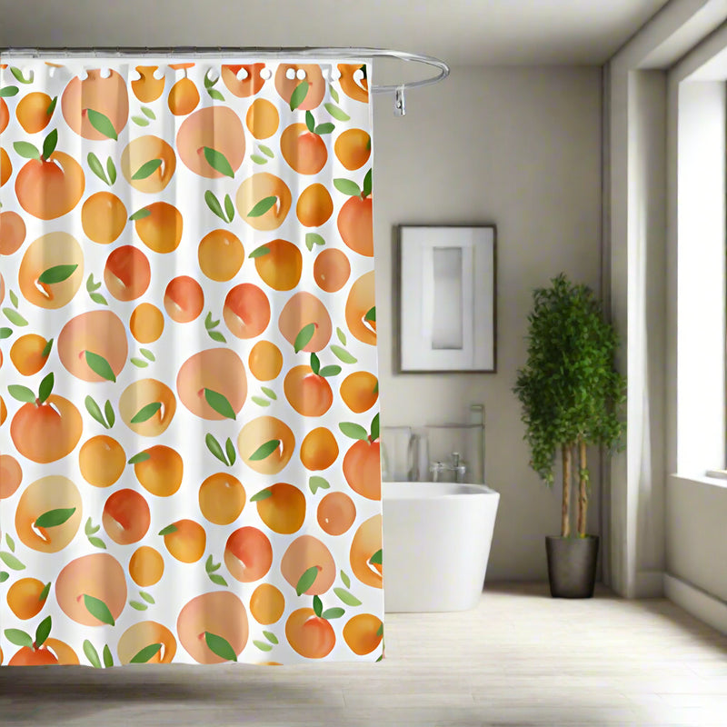 Sunny Oranges Bath Curtain