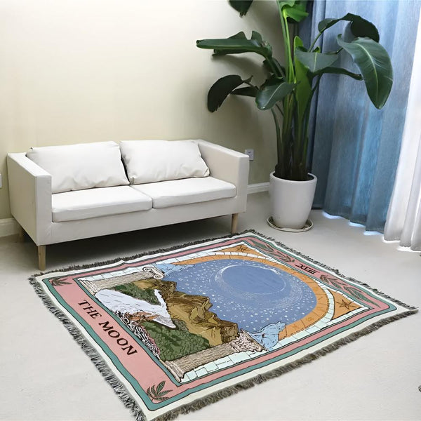 Moon Tarot Tapestry Blanket