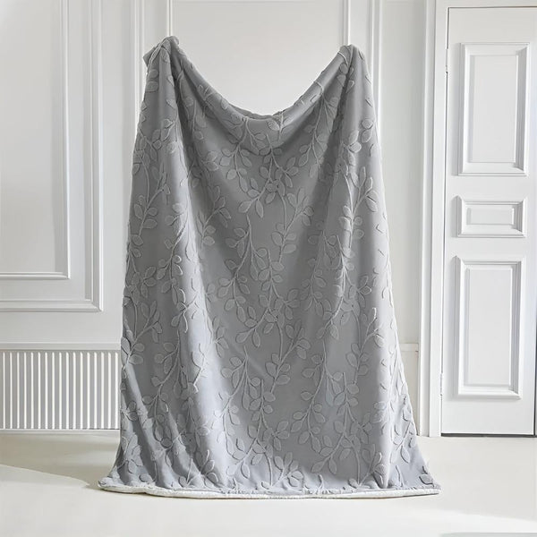 Elegant Leaf Sherpa Blanket