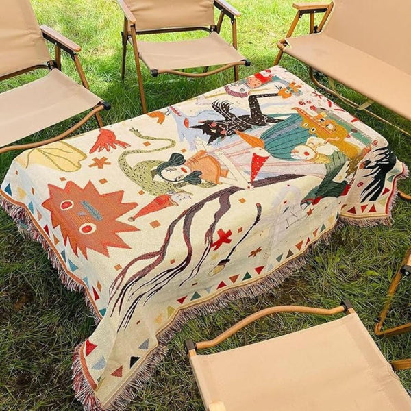 Desert Bloom Tapestry Picnic Blanket & Throw