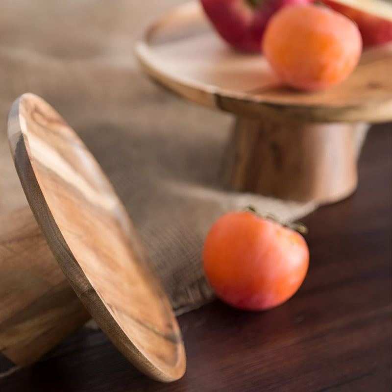 High Stand Wooden Cake Plate