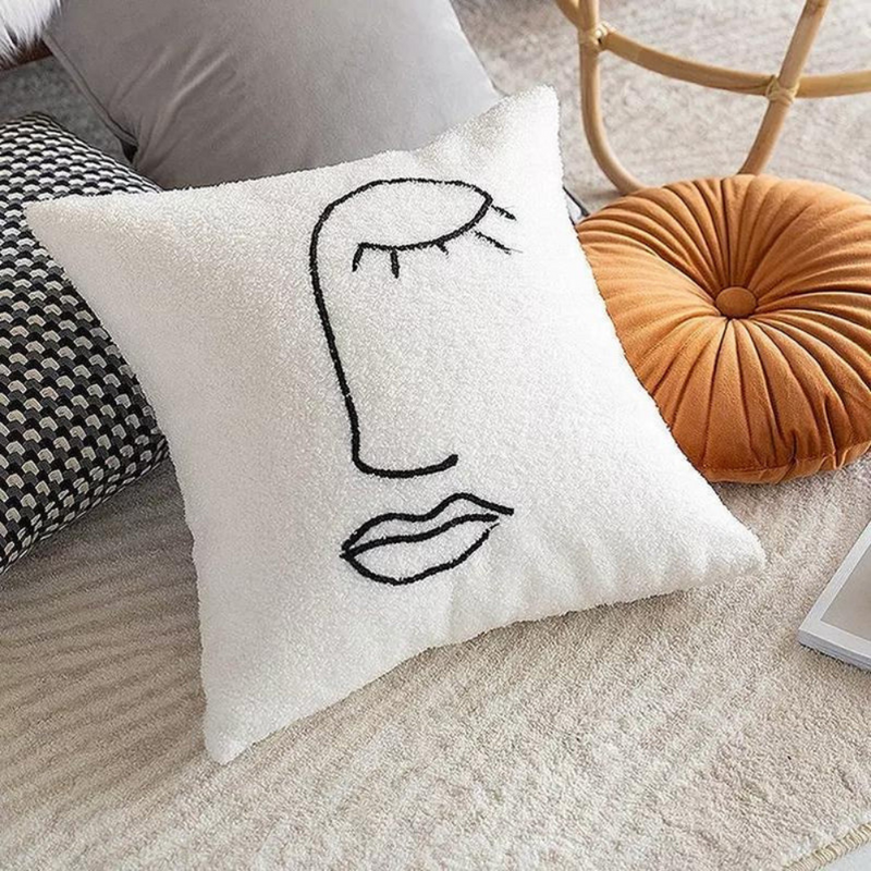 Abstract Face Artistic Cushion Cover