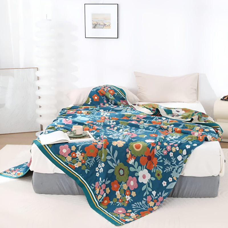 Wildflower Botanical Bliss Cotton Blanket