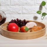 Bamboo Wood Round Serving Tray