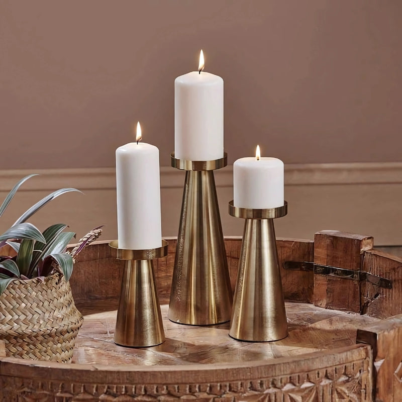 Elegant Brass Candle Holders