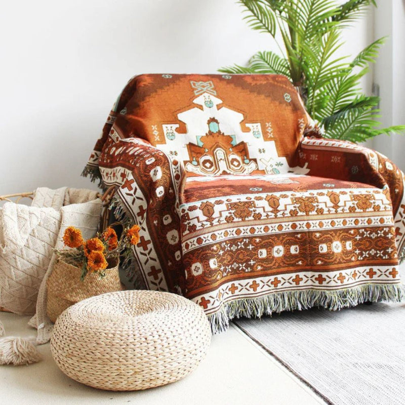 Boho Chic Patterned Throw Blanket