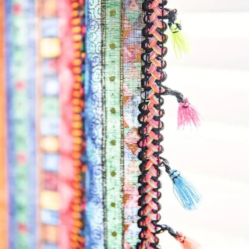 Colourful Tassel Curtain Light Filtering Drapes