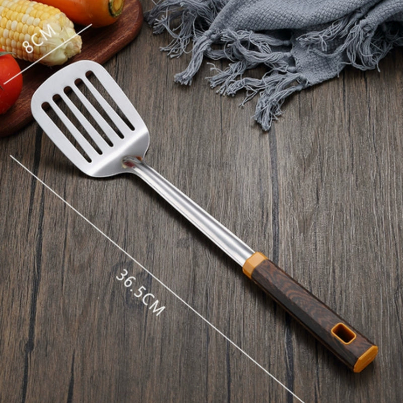 Wood Grain Stainless Steel Utensils | 6pcs Set