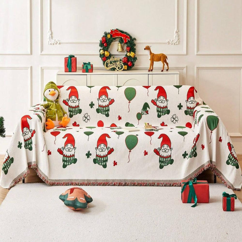 Jolly Gnome Christmas Sofa Cover