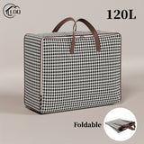 Durable Large Capacity Houndstooth Storage Suitcase