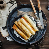 Retro Round Metal Dinner Serving Trays