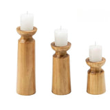 Heirloom Carved Wooden Candle Holders