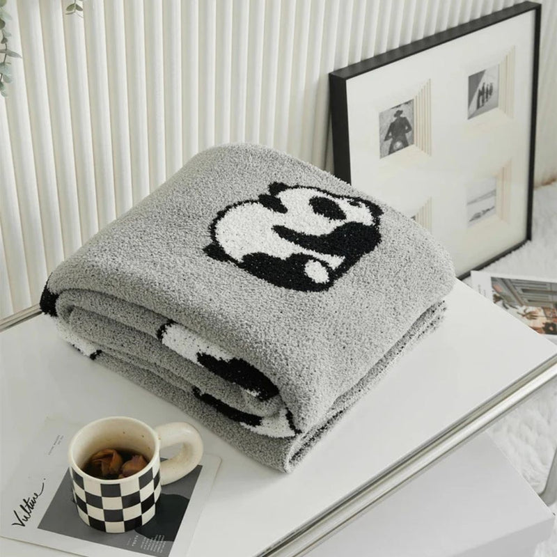 Kawaii Panda Knitted Blanket