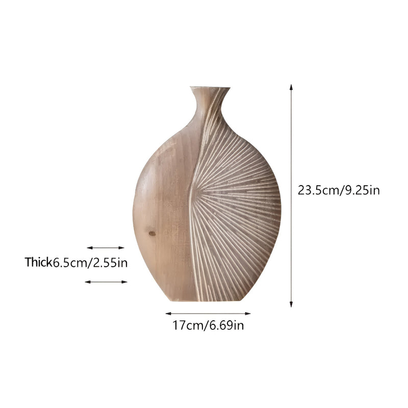 Sierra Grove Wooden Vase