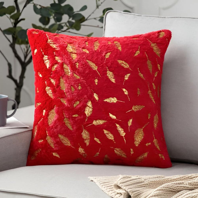 Golden Leaf Velvet Cushion Covers