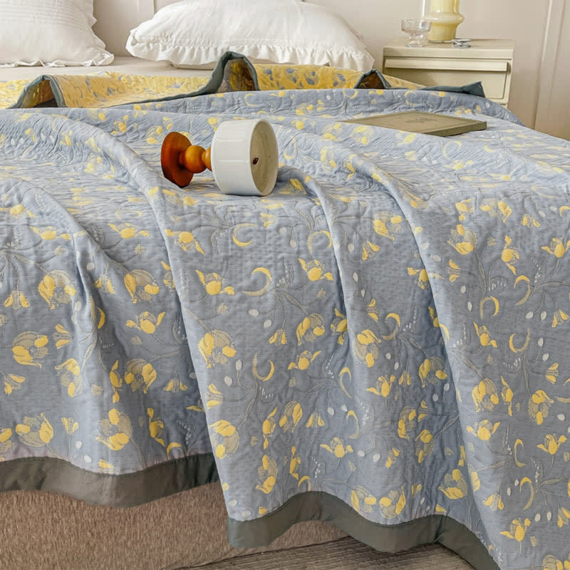 Meadow Mist Reversible Cotton Blanket