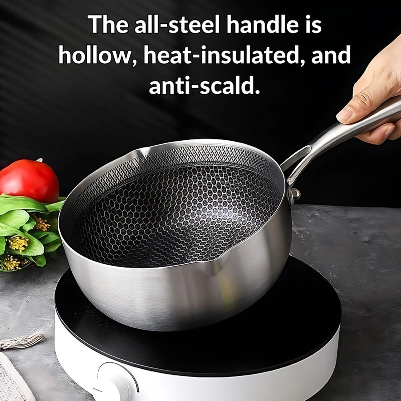 Modern Stainless Steel Saucepan with Glass Lid