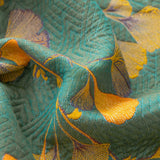 Jacquard Floral Ginkgo Leaves Reversible Coverlet