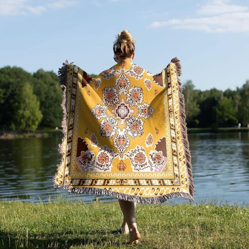 Desert Bloom Tapestry Picnic Blanket & Throw