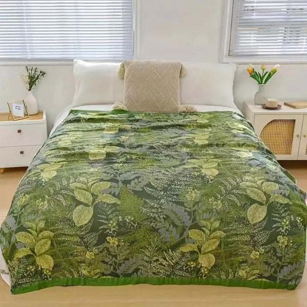 Verdant Leaf Bamboo Fiber Cooling Blanket