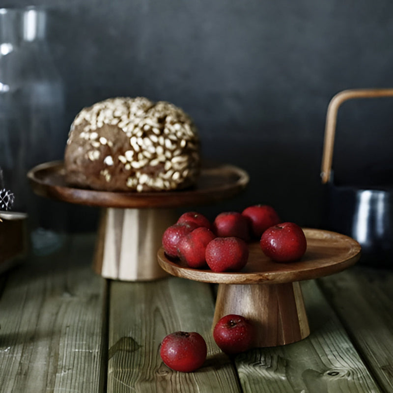 High Stand Wooden Cake Plate