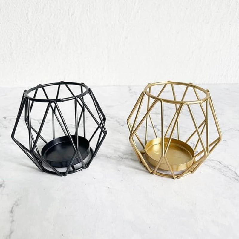 Wireframe Sleek Iron Candle Holder