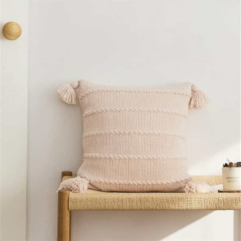 Nordic Knitted Tassel Cushion