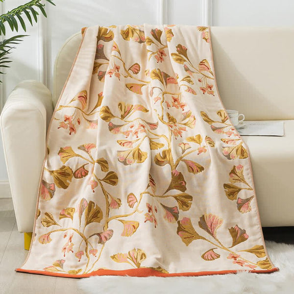 Ginkgo Leaf Cotton Gauze Towel