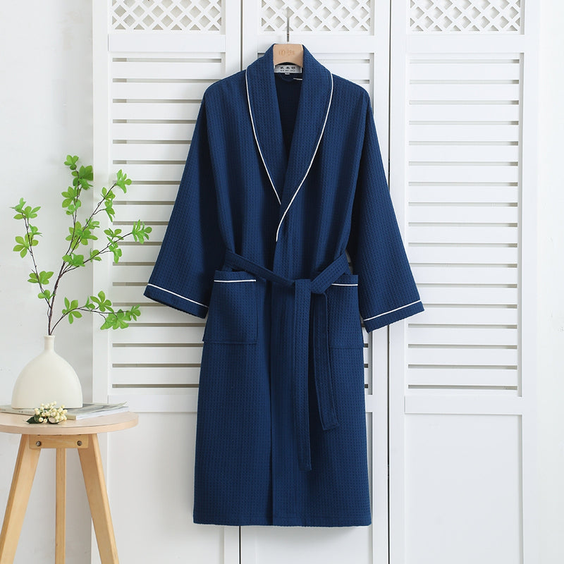 Luxury Waffle Weave Cotton Bathrobe