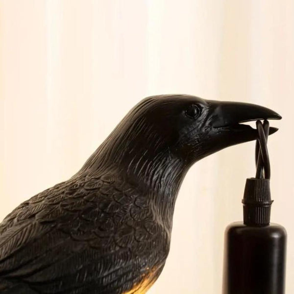 Gothic Halloween Crow Lamp