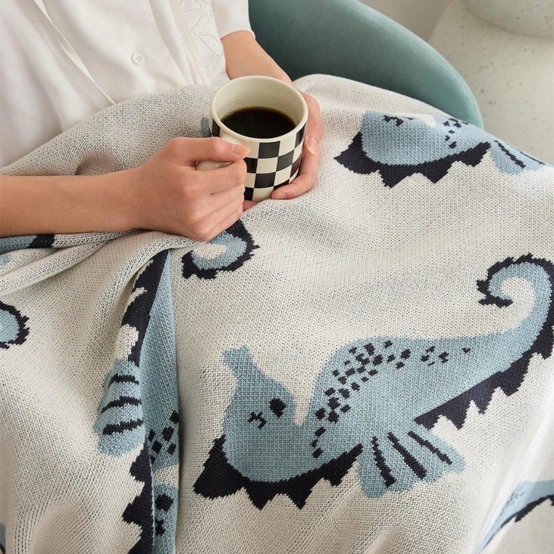 Nautical Seahorse Throw Blanket